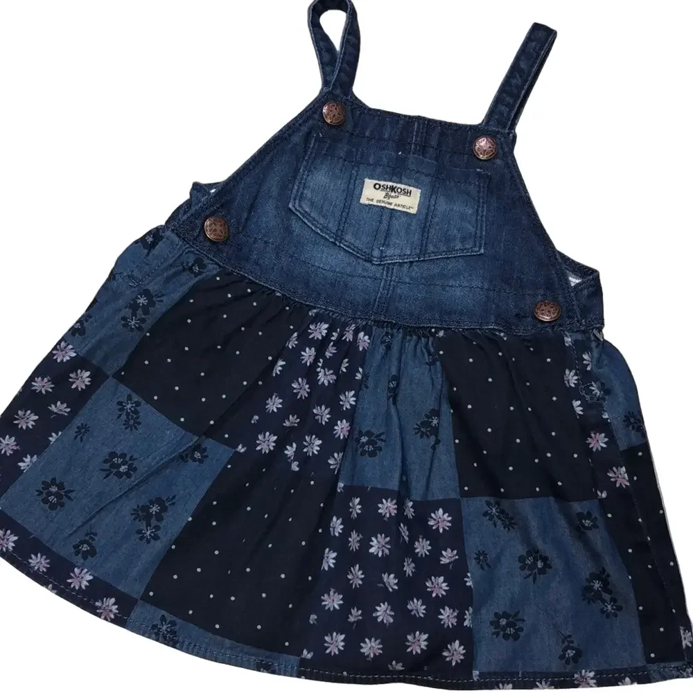 Oshkosh Bgosh GUC blue jean overall dress size 2T